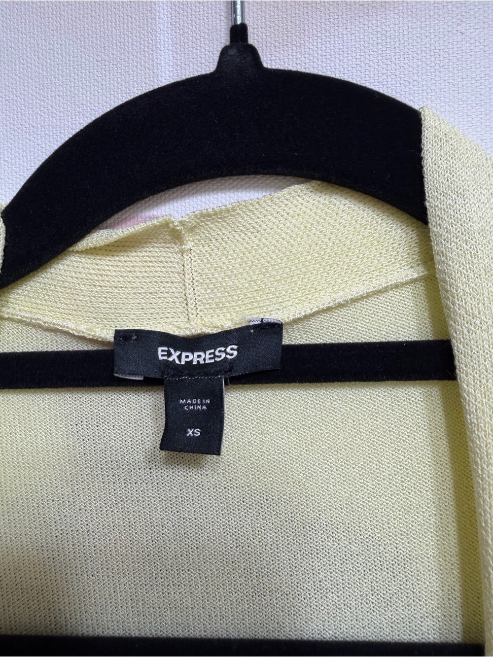 Express Light Yellow Long Open-Front Knit Robe - Picture 2 of 6